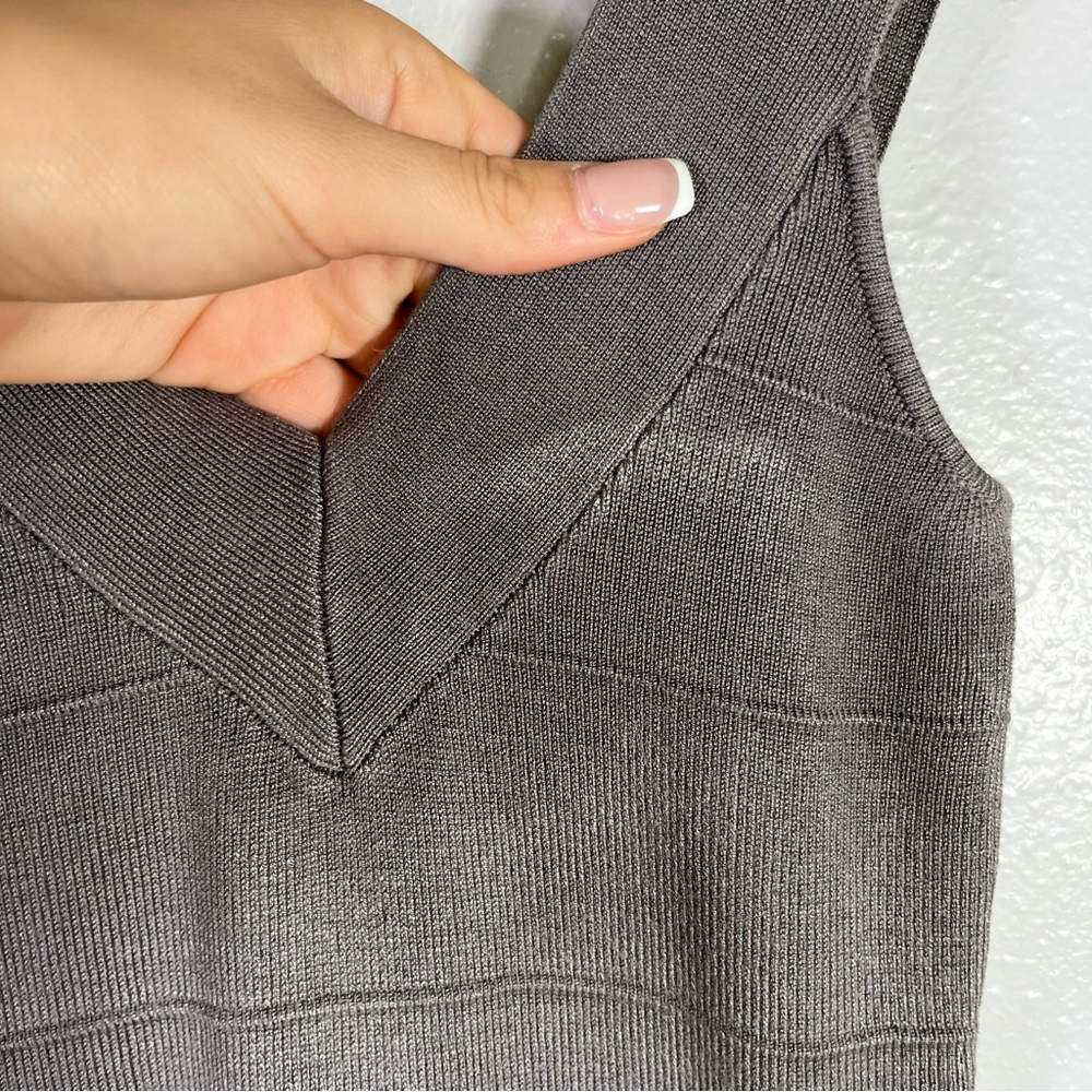 Guess Y2K gray knit bandage mini dress XS bodycon night out party Kim K style - Picture 15 of 16